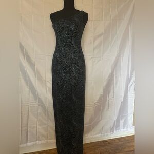 Jump Black One-Shoulder Dress with Silver Accents